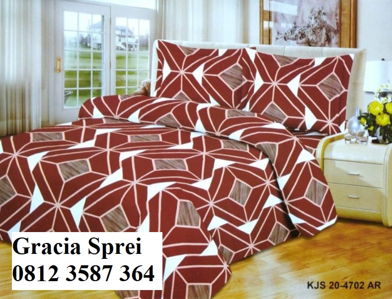 <p>Sprei Gracia Brown White dengan merk nathania s